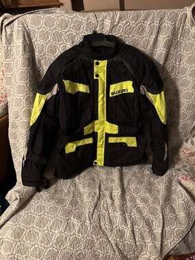 Suzuki Adventure Heavy Duty Motorcycle Riding Jacket Hi-Vis Yellow/Black 3XL